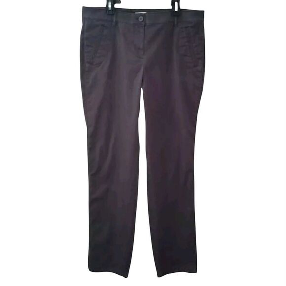 New! J. Jill Grey Stretch Live in Chinos Brushed cotton blend straight leg Pants - Picture 2 of 8